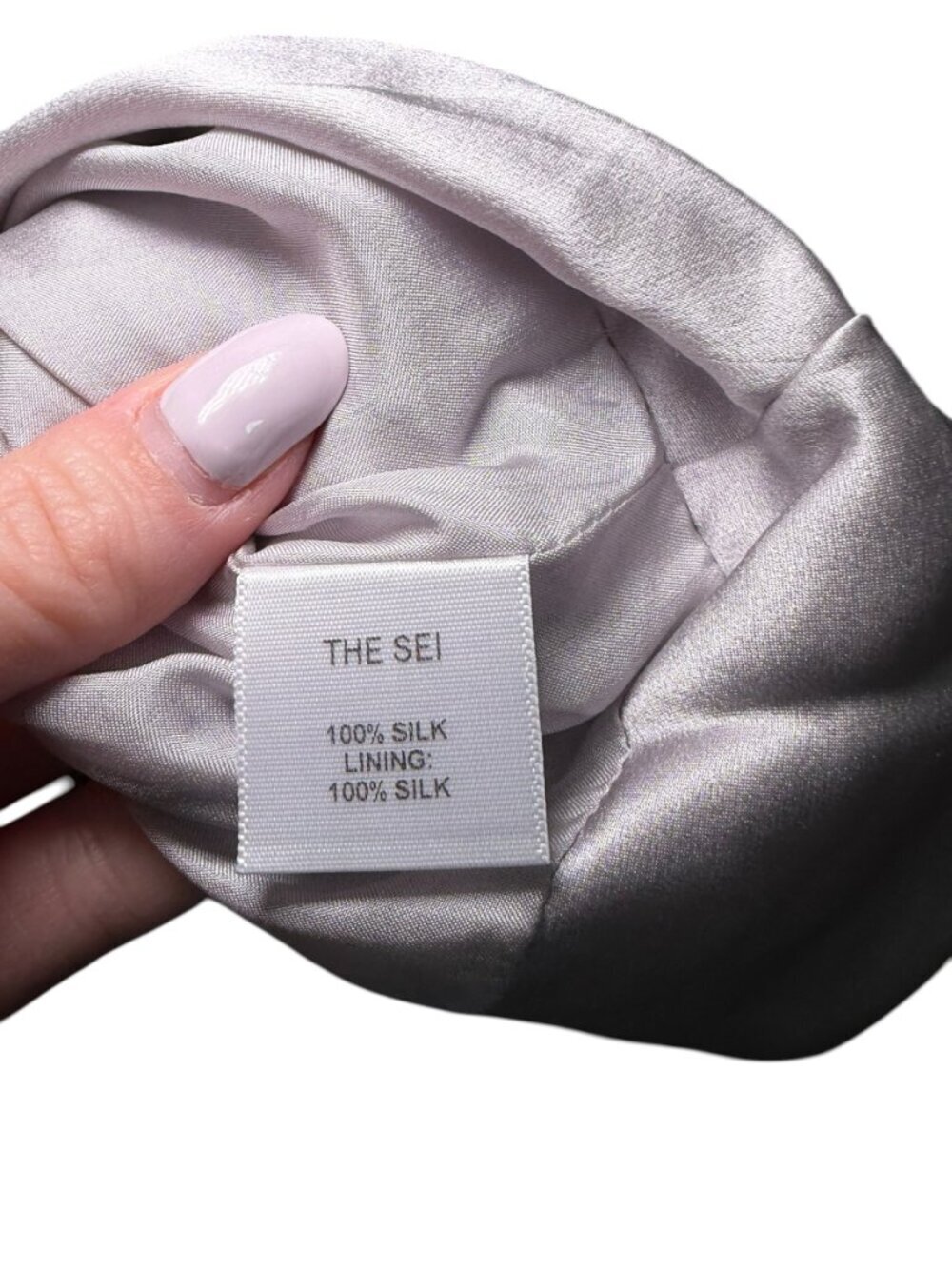 The Sei Silk Ruched Mini Skirt Silver Size 10 NWT Designer - Picture 7 of 7
